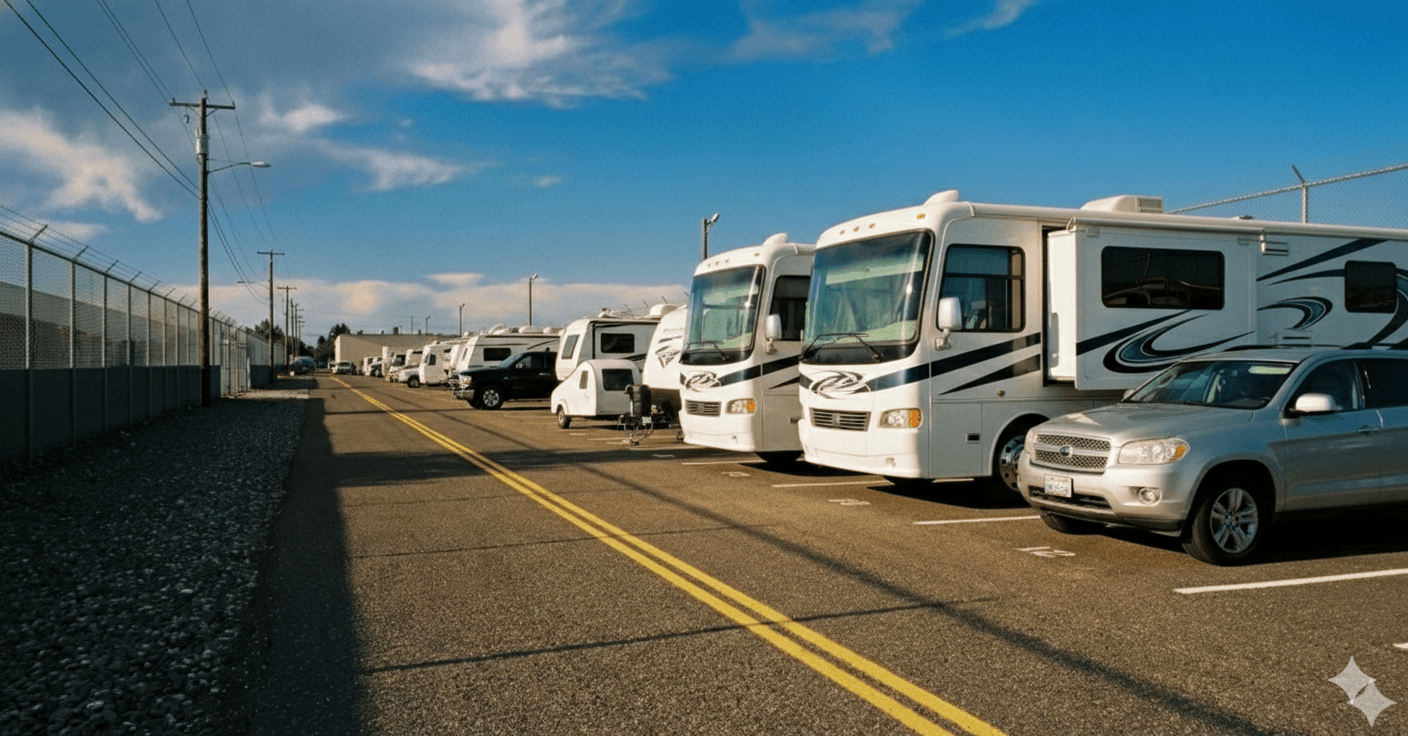Hometown Storage facility in Loomis, California - Secure RV, boat, and car storage with Security Monitored